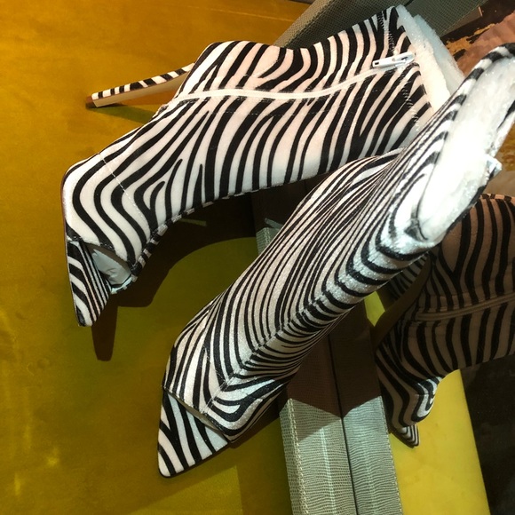 zebra print booties shoes